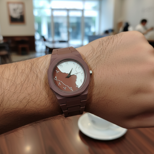 SABR Aura "Earth & Ivory" Edition – Modern Arabic Dial Fiber Watch