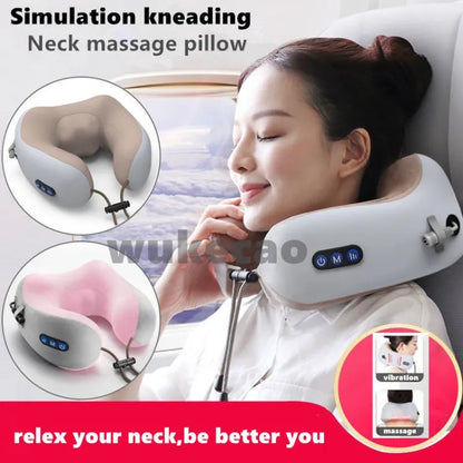 Jinserta Ergonomic USB Electric Neck Massager Pillow – Vibrating Cervical & Shoulder Support Free Delivery