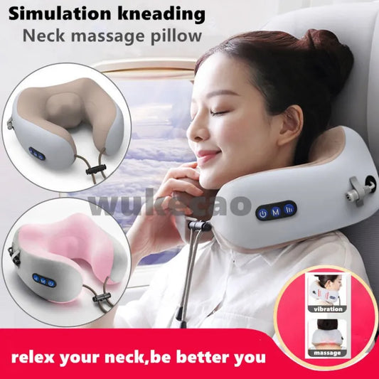 Jinserta Ergonomic USB Electric Neck Massager Pillow – Vibrating Cervical & Shoulder Support Free Delivery