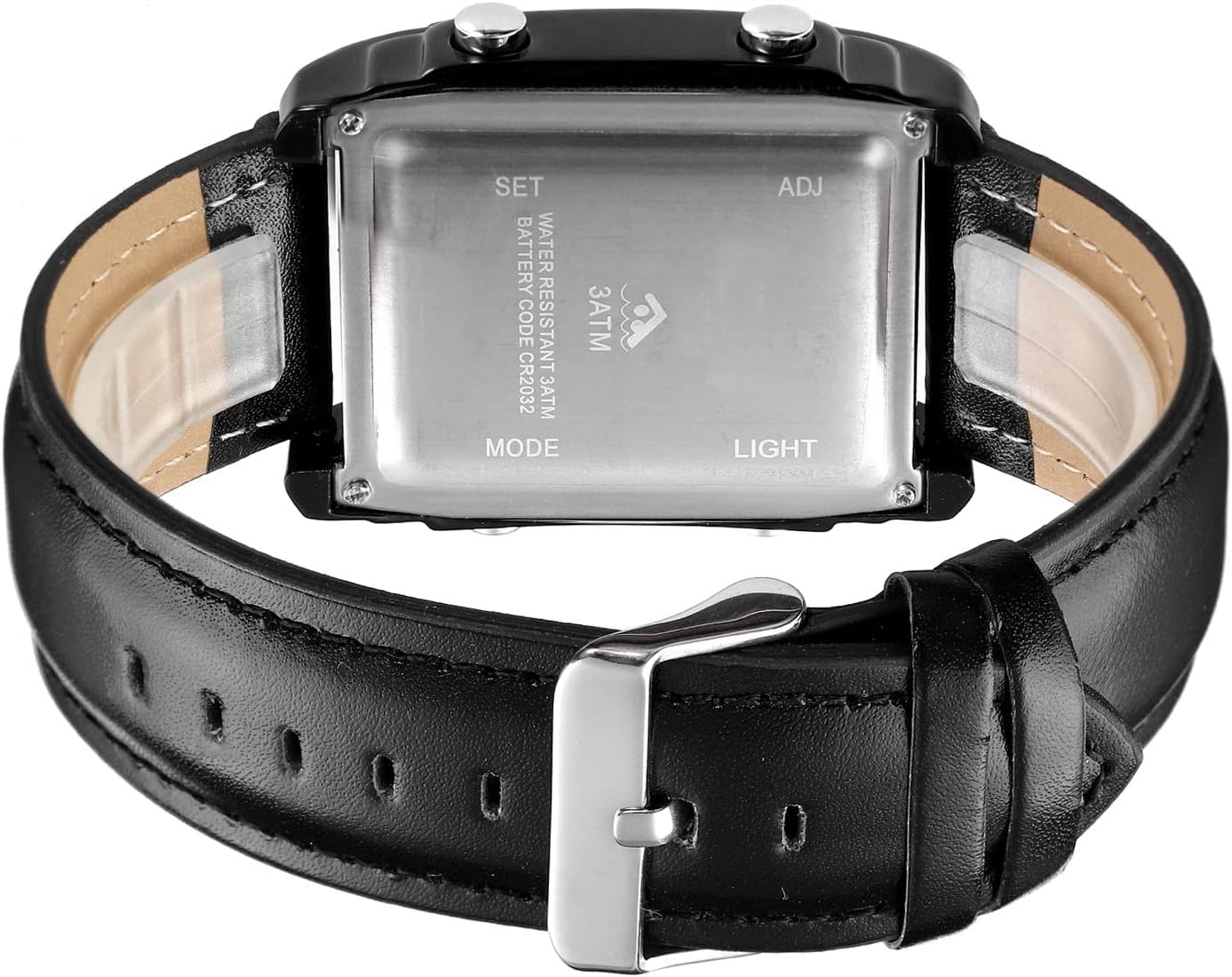 Original SKMEI 1868 Men’s Luxury Sport Watch – Dual Digital-Analog Display with Gold Case & Black Leather Strap