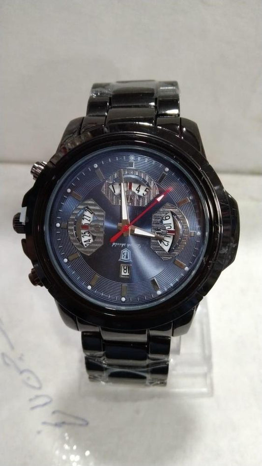 Elite Business Series: Men’s Luxury Calendar Watch – Waterproof Performance & Premium Black Leather